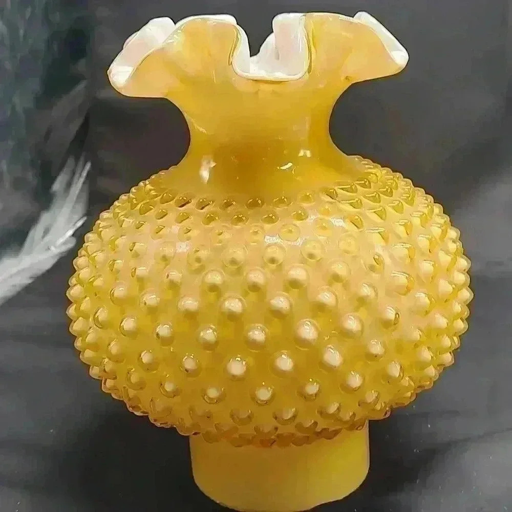 Fenton Honey Amber Cased glass Lamp shade
